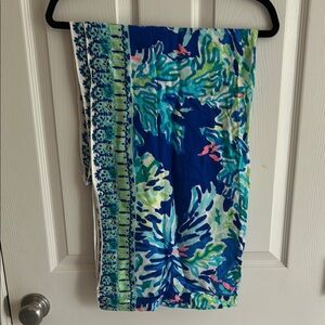 Lilly Pulitzer Vibrant Blue and Green Patterned Resort Scarf